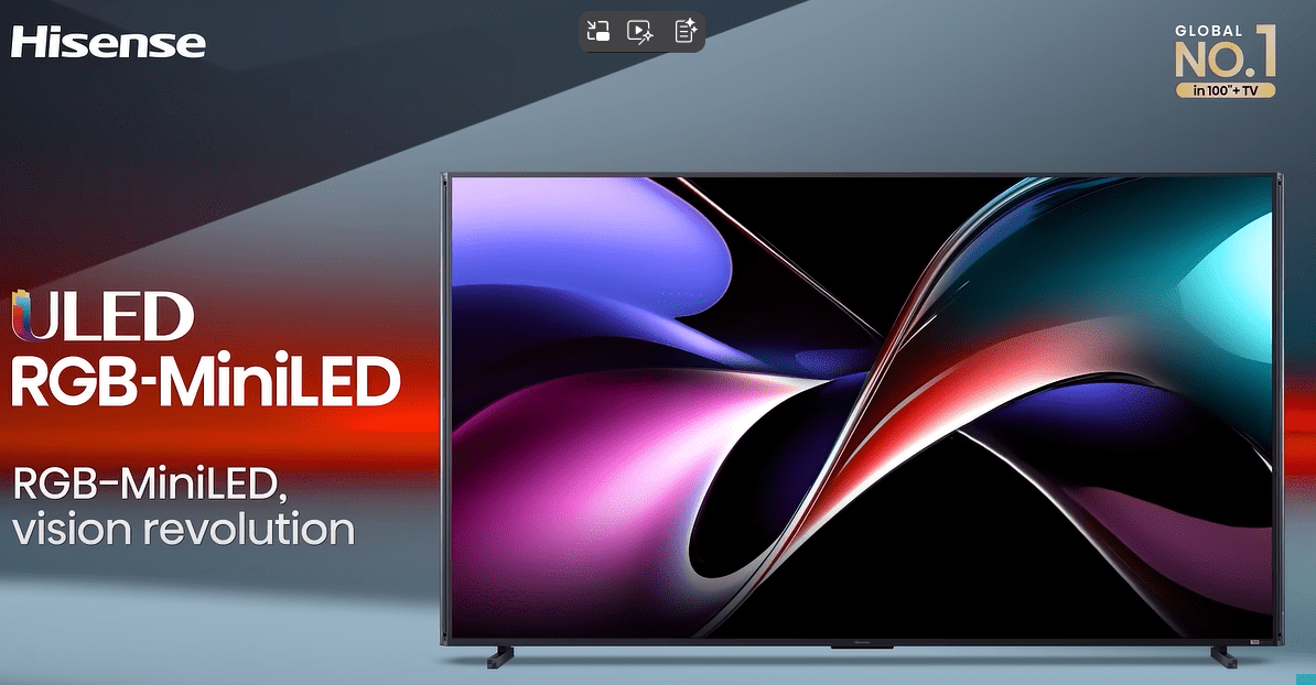 भारत में लॉन्च हुई Hisense की फ्लैगशिप UX ULED RGB-MiniLED स्मार्ट टीवी सीरिज़, कीमत 9.99 लाख से शुरू