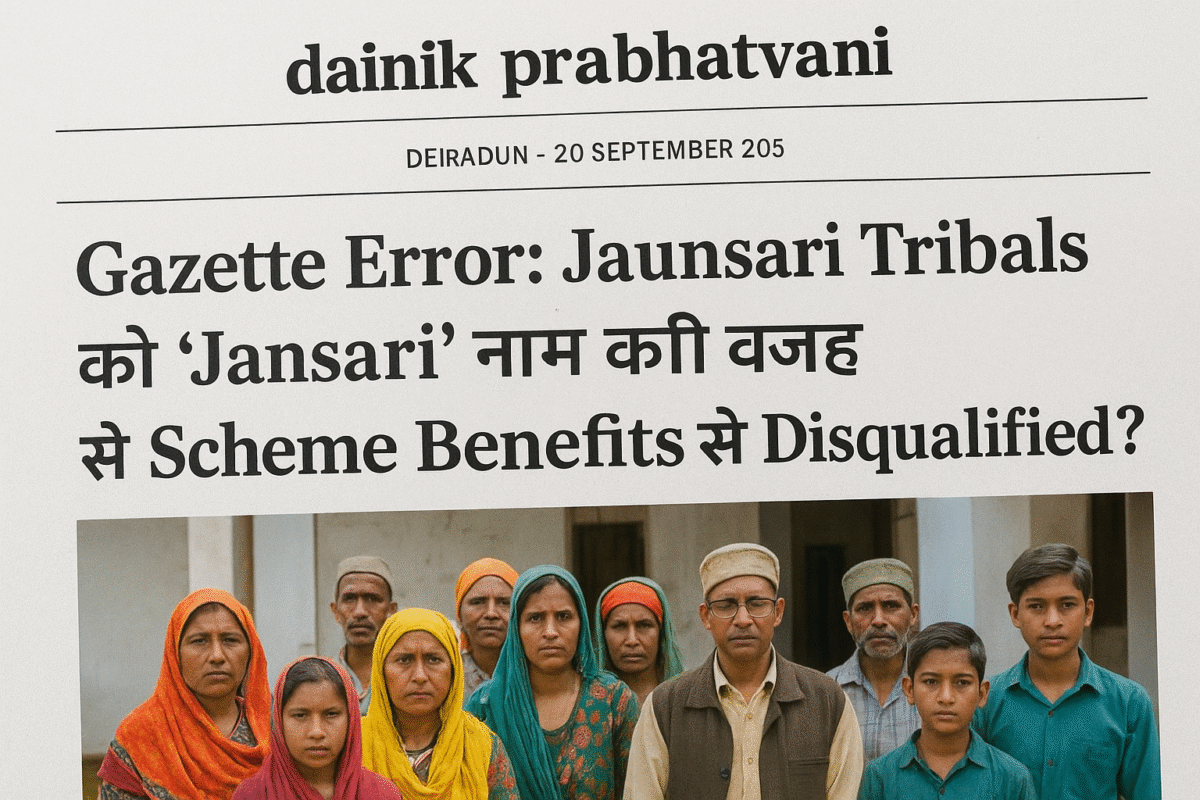 Gazette Error: Jaunsari Tribals को “Jansari” नाम की वजह से Scheme Benefits से Disqualified?