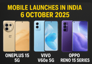 भारत में 6 अक्टूबर 2025 को स्मार्टफोन मार्केट में तीन बड़े लॉन्च, जानिए पूरी जानकारी