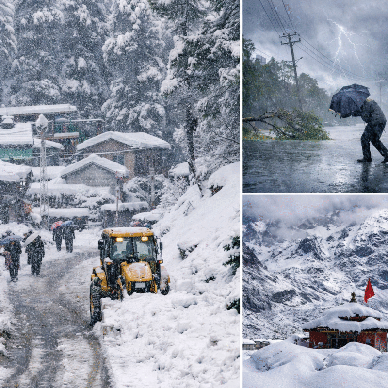 उत्तराखंड में 22 जनवरी 2026 को बारिश और बर्फबारी के चलते मौसम बदला, पहाड़ी इलाकों में ठंड बढ़ी