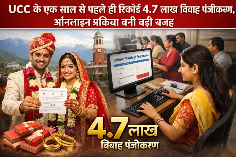 टाइटल (Title): UCC लागू होने से पहले ही उत्तराखंड में रिकॉर्ड 4.7 लाख विवाह पंजीकरण