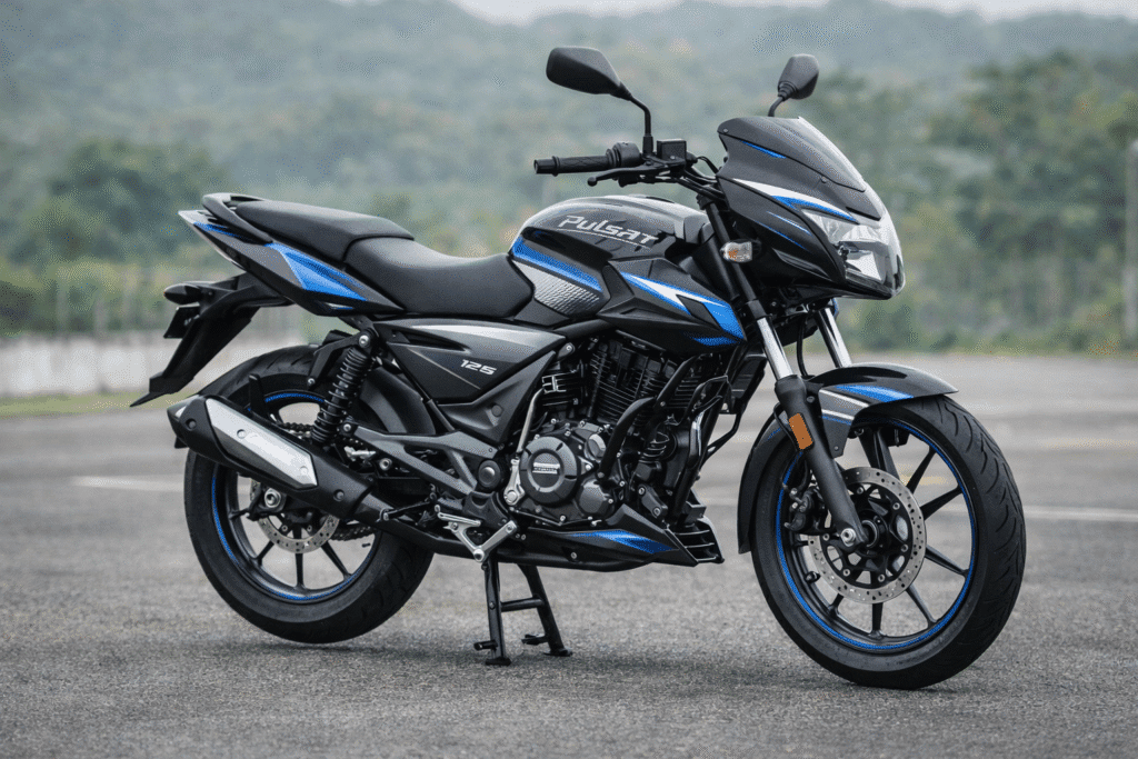 Bajaj Pulsar 125 का 2026 मॉडल, नए स्पोर्टी डिज़ाइन और आधुनिक फीचर्स के साथ सड़क पर खड़ी हुई मोटरसाइकिल।