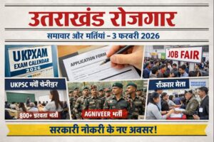 उत्तराखंड रोजगार समाचार और भर्तियाँ – 3 फ़रवरी 2026