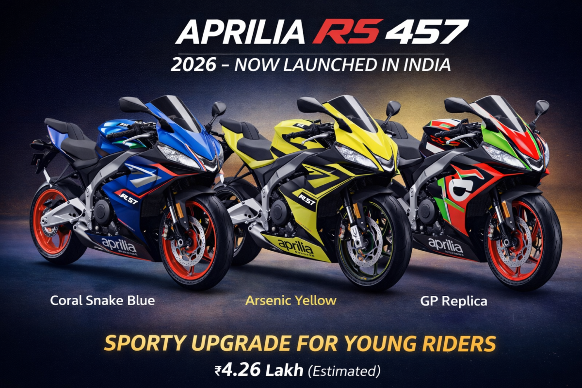 Aprilia RS 457 नई बाइक भारत में लॉन्च, युवा राइडर्स के लिए स्पोर्टी अपग्रेड