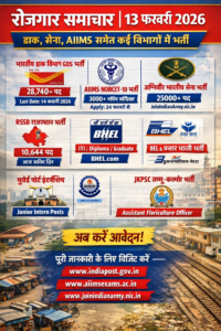 रोजगार समाचार: 13 फरवरी 2026 को जारी सभी सरकारी भर्तियाँ, आवेदन लिंक सहित