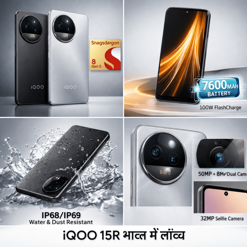 iQOO 15R भारत में लॉन्च, Snapdragon 8 Gen 5 प्रोसेसर और 7,600 mAh बैटरी के साथ उपलब्ध इसकी फोटो