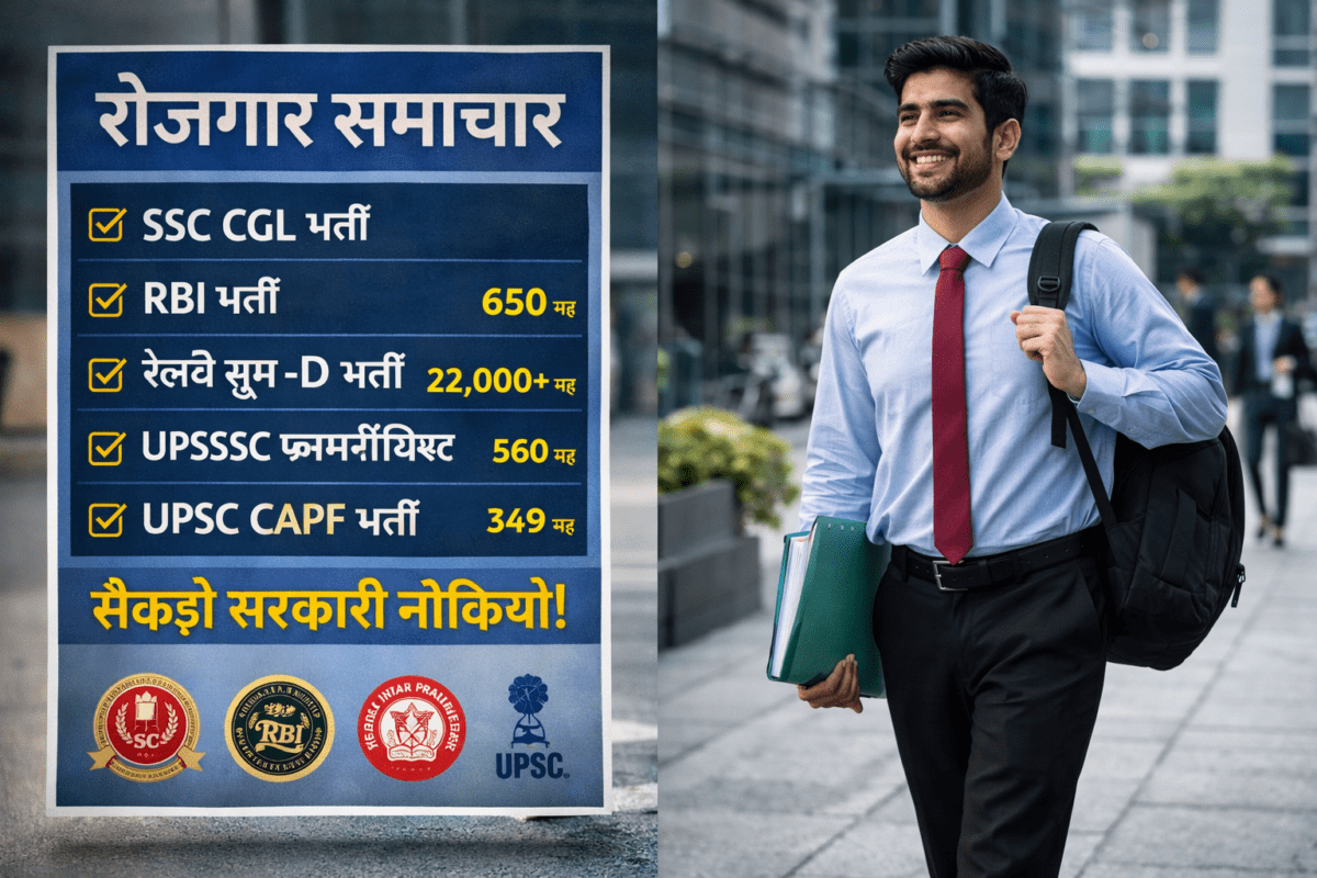 देशभर में सरकारी नौकरियों की बहार, रेलवे, RBI और UPSC में हजारों पदों पर भर्ती