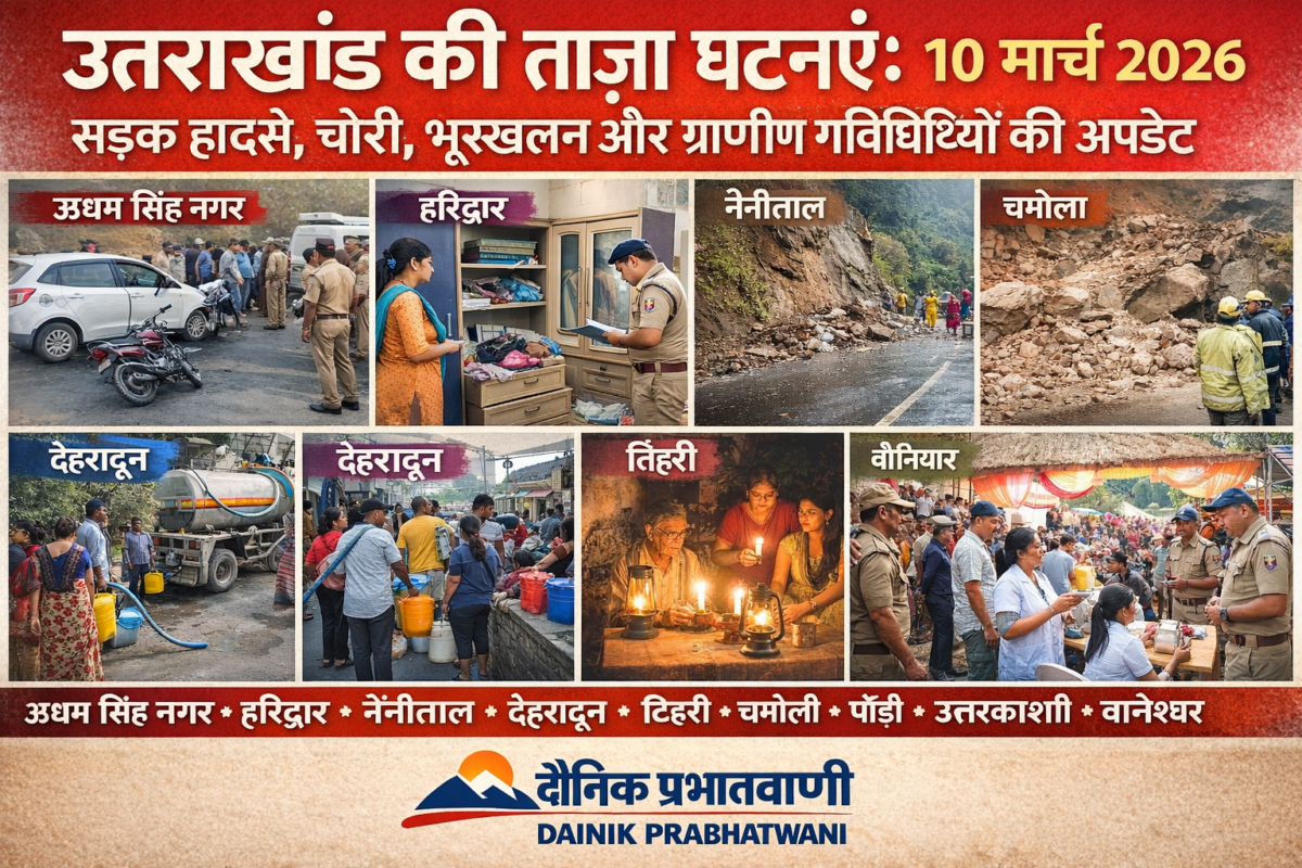 उत्तराखंड की ताज़ा घटनाएं: सड़क हादसे, चोरी, भूस्खलन और ग्रामीण गतिविधियों की अपडेट – 10 मार्च 2026”