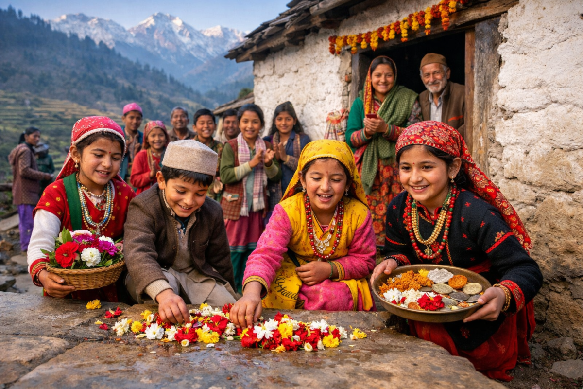 देहरी पर फूल, खुशहाली की कामना: उत्तराखंड में मनाया जा रहा ‘फूलदेई’