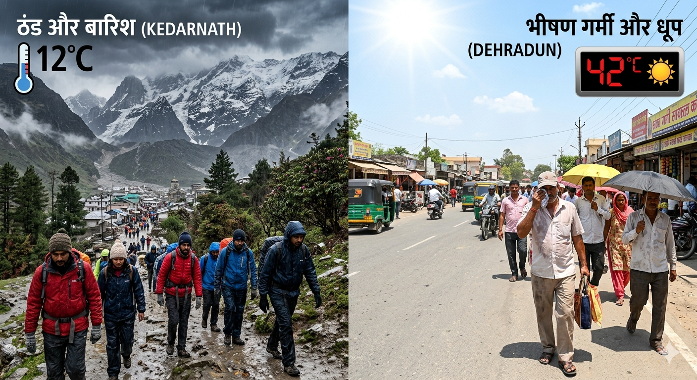 उत्तराखंड में मौसम ने बदला मिजाज: पहाड़ों में बारिश और बर्फबारी के आसार, मैदानों में भीषण गर्मी से लोग बेहाल